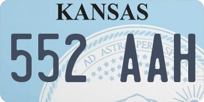 KS license plate 552AAH