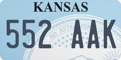 KS license plate 552AAK