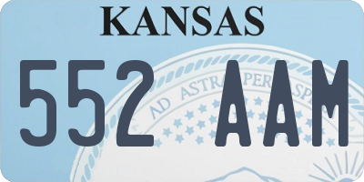 KS license plate 552AAM