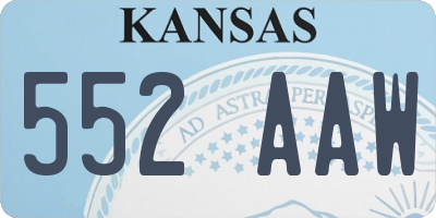 KS license plate 552AAW