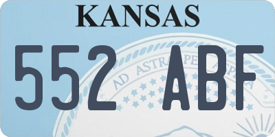 KS license plate 552ABF