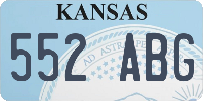 KS license plate 552ABG