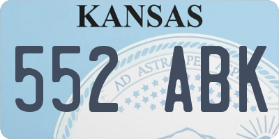 KS license plate 552ABK