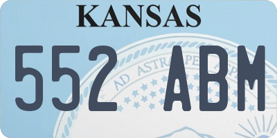 KS license plate 552ABM