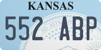 KS license plate 552ABP