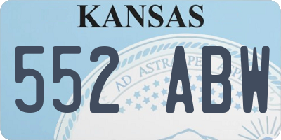 KS license plate 552ABW