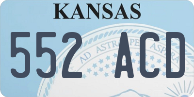KS license plate 552ACD