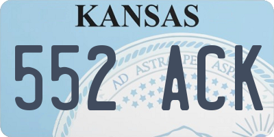 KS license plate 552ACK