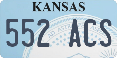 KS license plate 552ACS