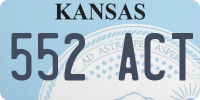 KS license plate 552ACT