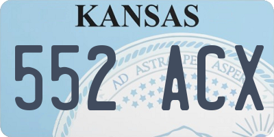 KS license plate 552ACX