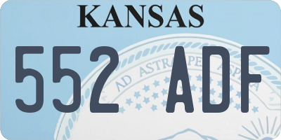 KS license plate 552ADF