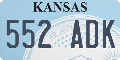 KS license plate 552ADK