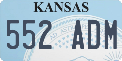 KS license plate 552ADM