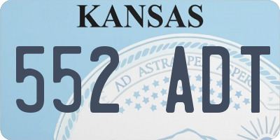 KS license plate 552ADT