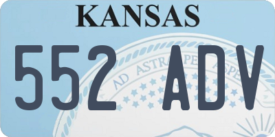 KS license plate 552ADV