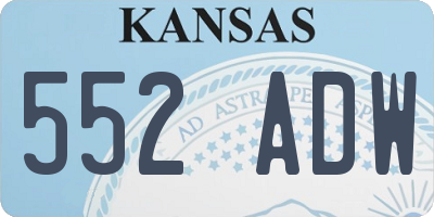 KS license plate 552ADW