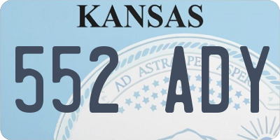 KS license plate 552ADY