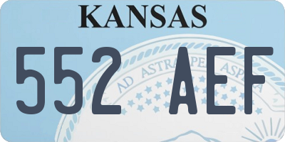 KS license plate 552AEF