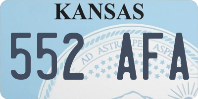 KS license plate 552AFA