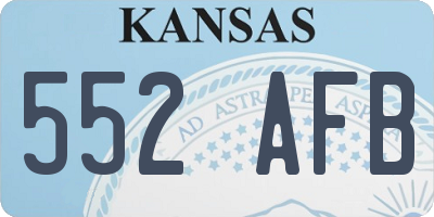 KS license plate 552AFB