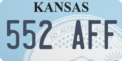 KS license plate 552AFF
