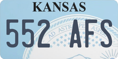 KS license plate 552AFS