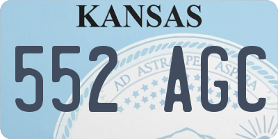 KS license plate 552AGC