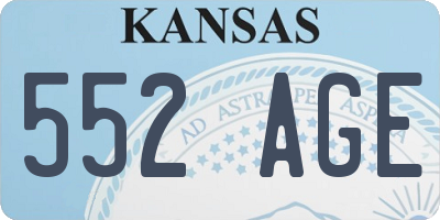 KS license plate 552AGE