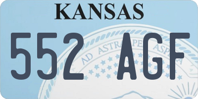 KS license plate 552AGF