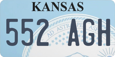 KS license plate 552AGH
