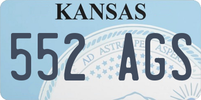 KS license plate 552AGS