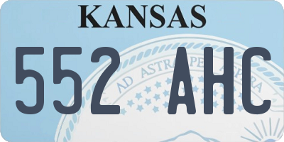 KS license plate 552AHC