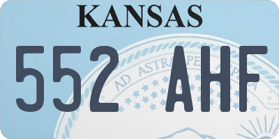 KS license plate 552AHF