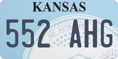 KS license plate 552AHG