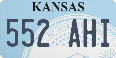 KS license plate 552AHI