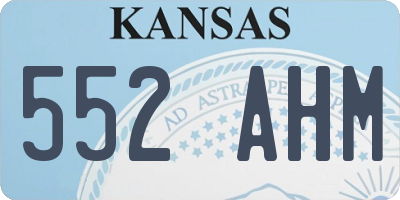 KS license plate 552AHM