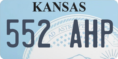 KS license plate 552AHP