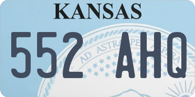 KS license plate 552AHQ