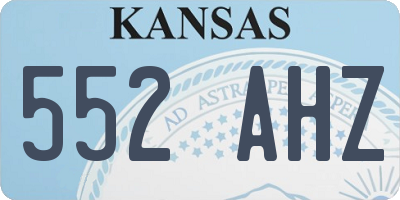 KS license plate 552AHZ