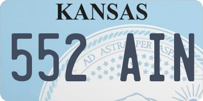 KS license plate 552AIN
