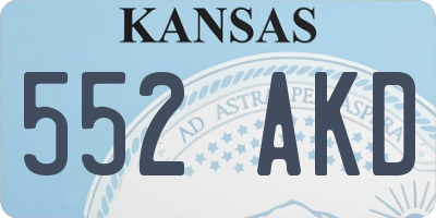 KS license plate 552AKD