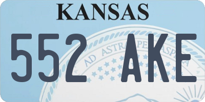 KS license plate 552AKE