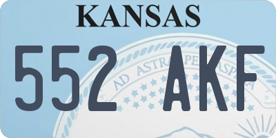 KS license plate 552AKF