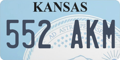 KS license plate 552AKM