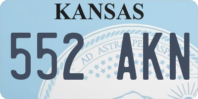 KS license plate 552AKN