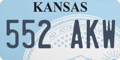 KS license plate 552AKW
