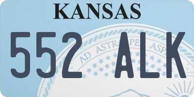 KS license plate 552ALK