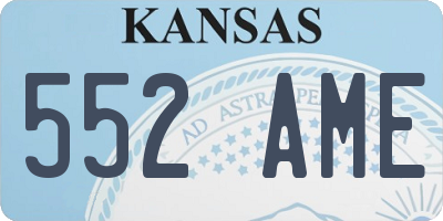 KS license plate 552AME