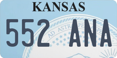 KS license plate 552ANA